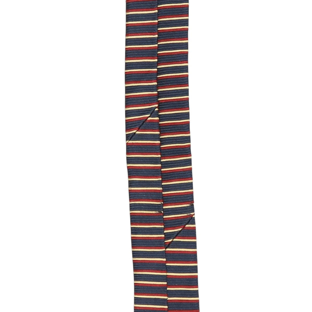 Brooks Brothers MAKERS Border Pattern Tie, Made in USA silk navy blue type Vintage Second Hand