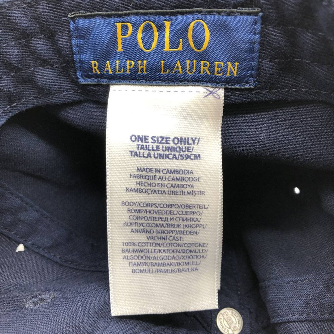Ralph Lauren POLO RALPH LAUREN Baseball Cap Free Size cotton navy blue type Vintage Second Hand
