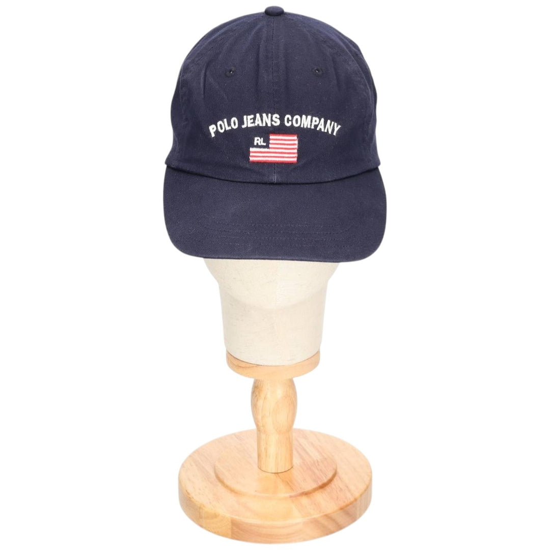 Ralph Lauren Polo Jeans Company Stars and Stripes Baseball Cap, One Size Fits Most cotton navy blue type Vintage Second Hand