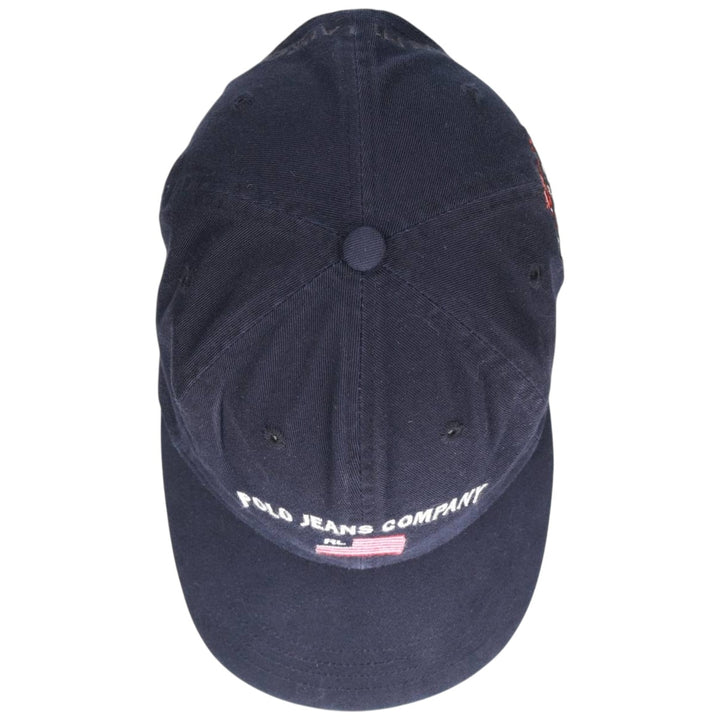 Ralph Lauren Polo Jeans Company Stars and Stripes Baseball Cap, One Size Fits Most cotton navy blue type Vintage Second Hand