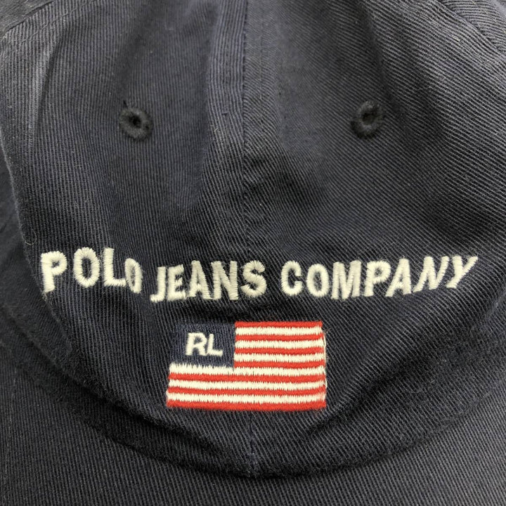 Ralph Lauren Polo Jeans Company Stars and Stripes Baseball Cap, One Size Fits Most cotton navy blue type Vintage Second Hand