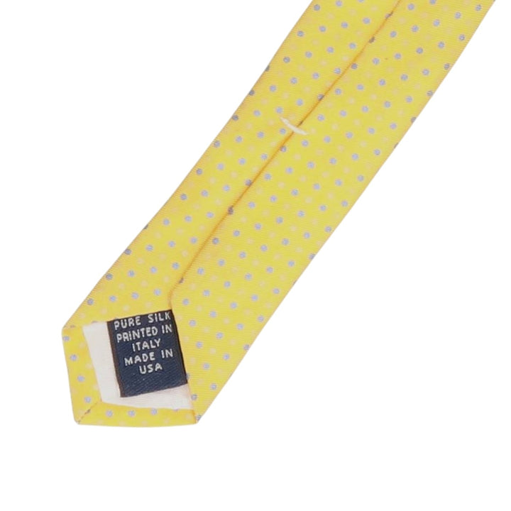 Brooks Brothers MAKERS Dot Pattern Tie, Made in USA silk yellow type Vintage Second Hand