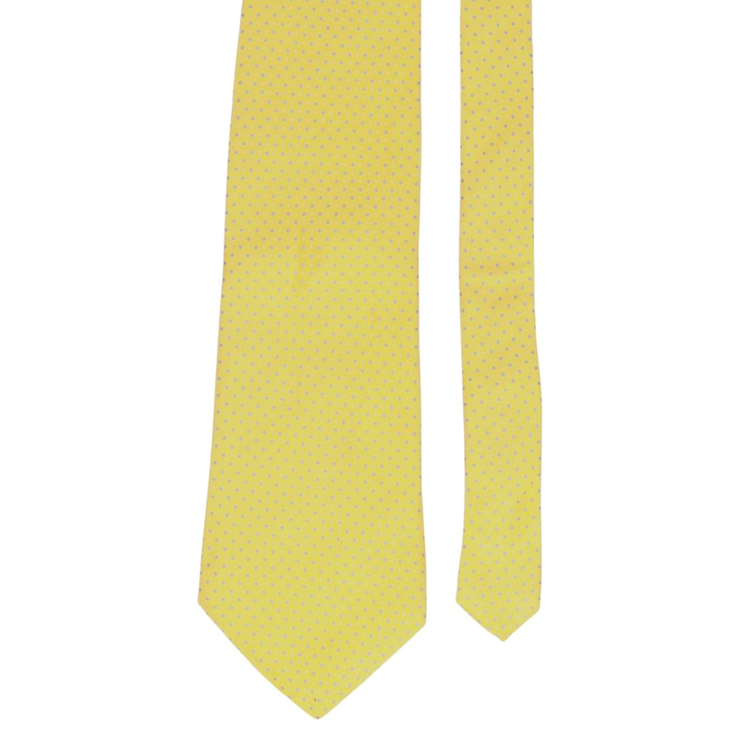 Brooks Brothers MAKERS Dot Pattern Tie, Made in USA silk yellow type Vintage Second Hand