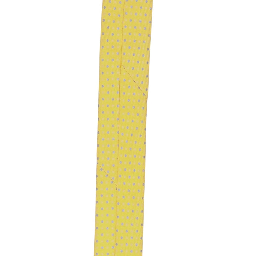 Brooks Brothers MAKERS Dot Pattern Tie, Made in USA silk yellow type Vintage Second Hand