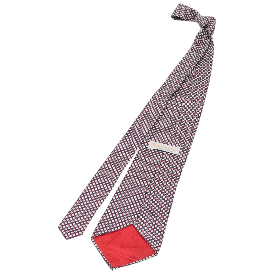 Aquascutum Dot Pattern Tie silk red type Vintage Second Hand