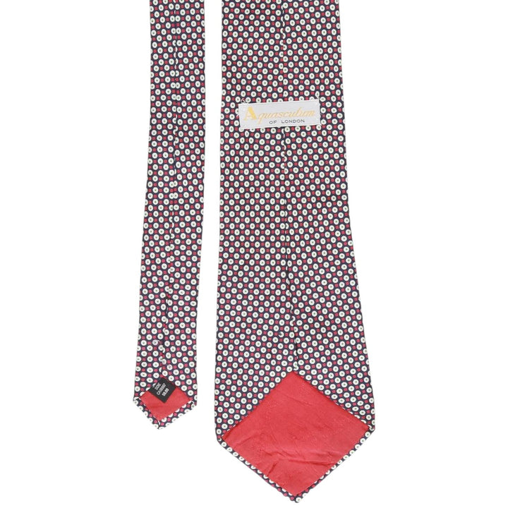 Aquascutum Dot Pattern Tie silk red type Vintage Second Hand