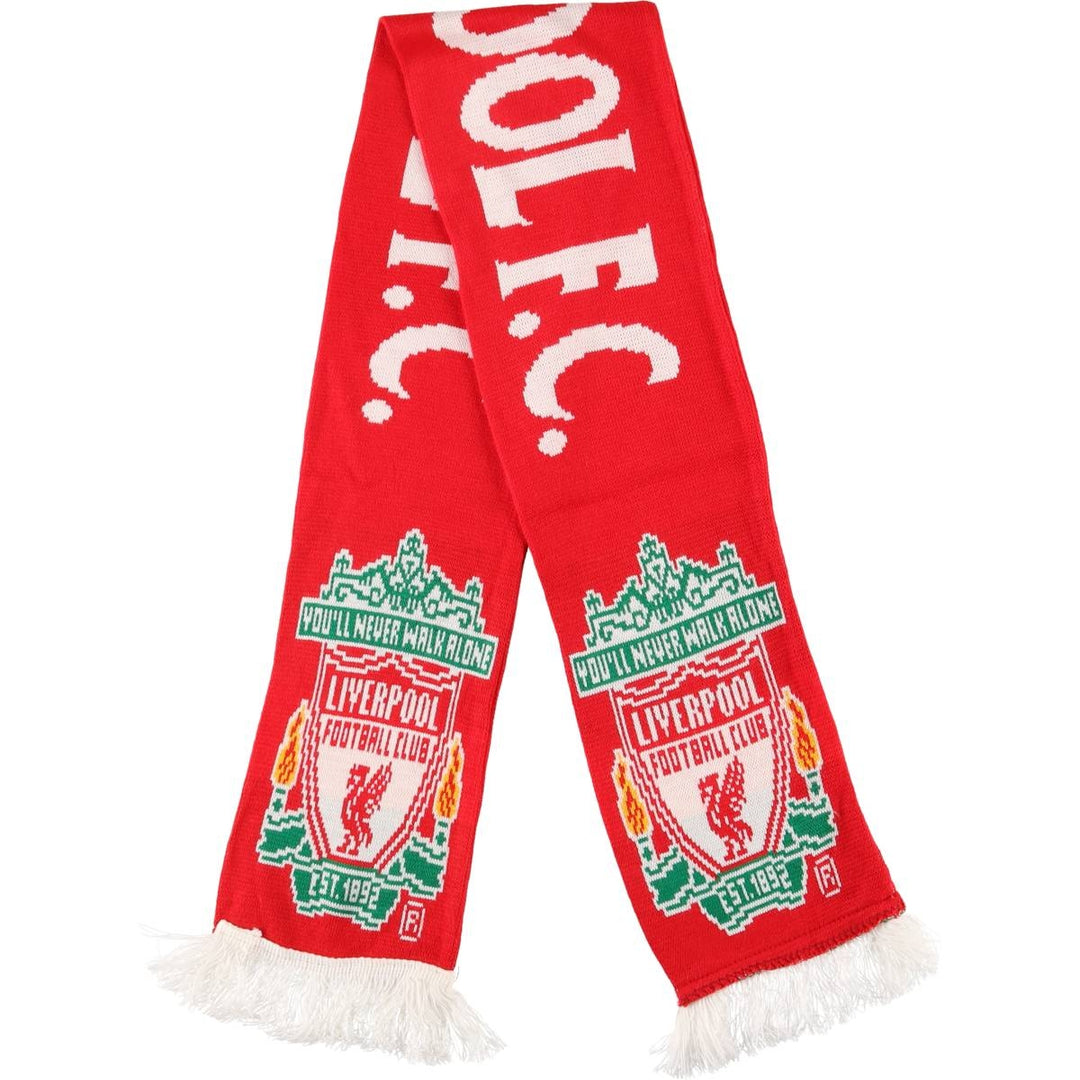 PREMIER LEAGE Premier League LIVERPOOL FC Soccer Acrylic Scarf Made in the UK acrylic red type Vintage Second Hand
