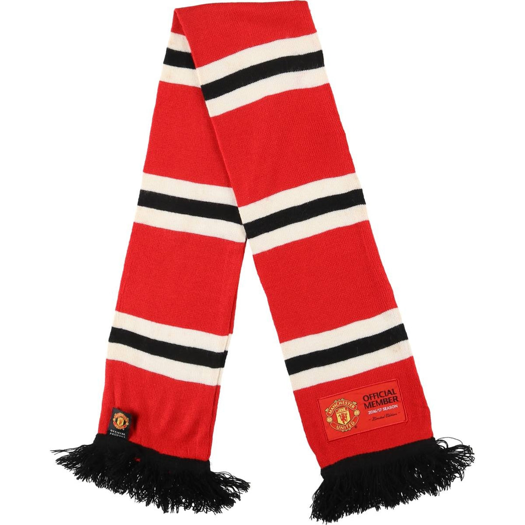 Premier League Manchester United FC Border Pattern Soccer Acrylic Scarf acrylic red type Vintage Second Hand