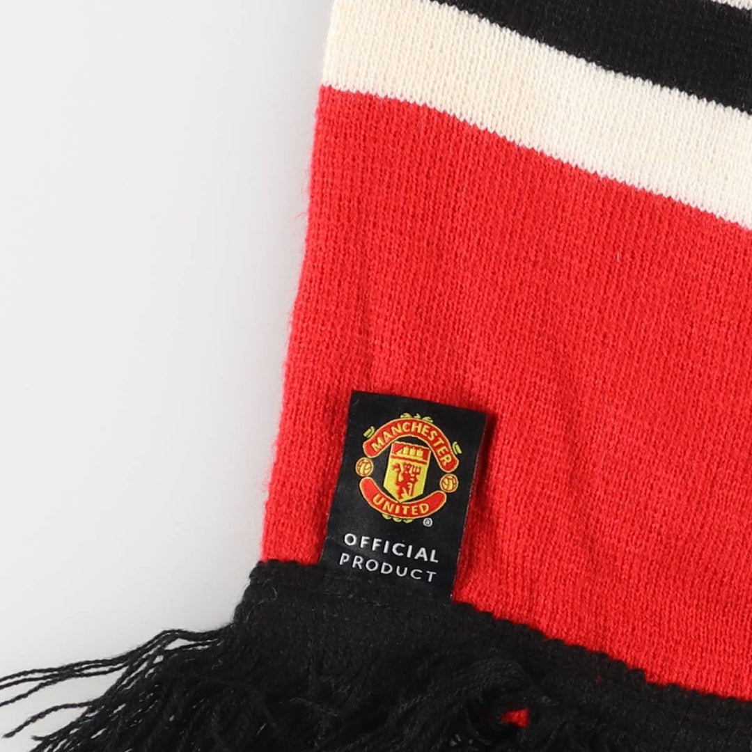 Premier League Manchester United FC Border Pattern Soccer Acrylic Scarf acrylic red type Vintage Second Hand