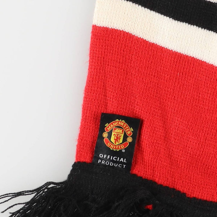Premier League Manchester United FC Border Pattern Soccer Acrylic Scarf acrylic red type Vintage Second Hand