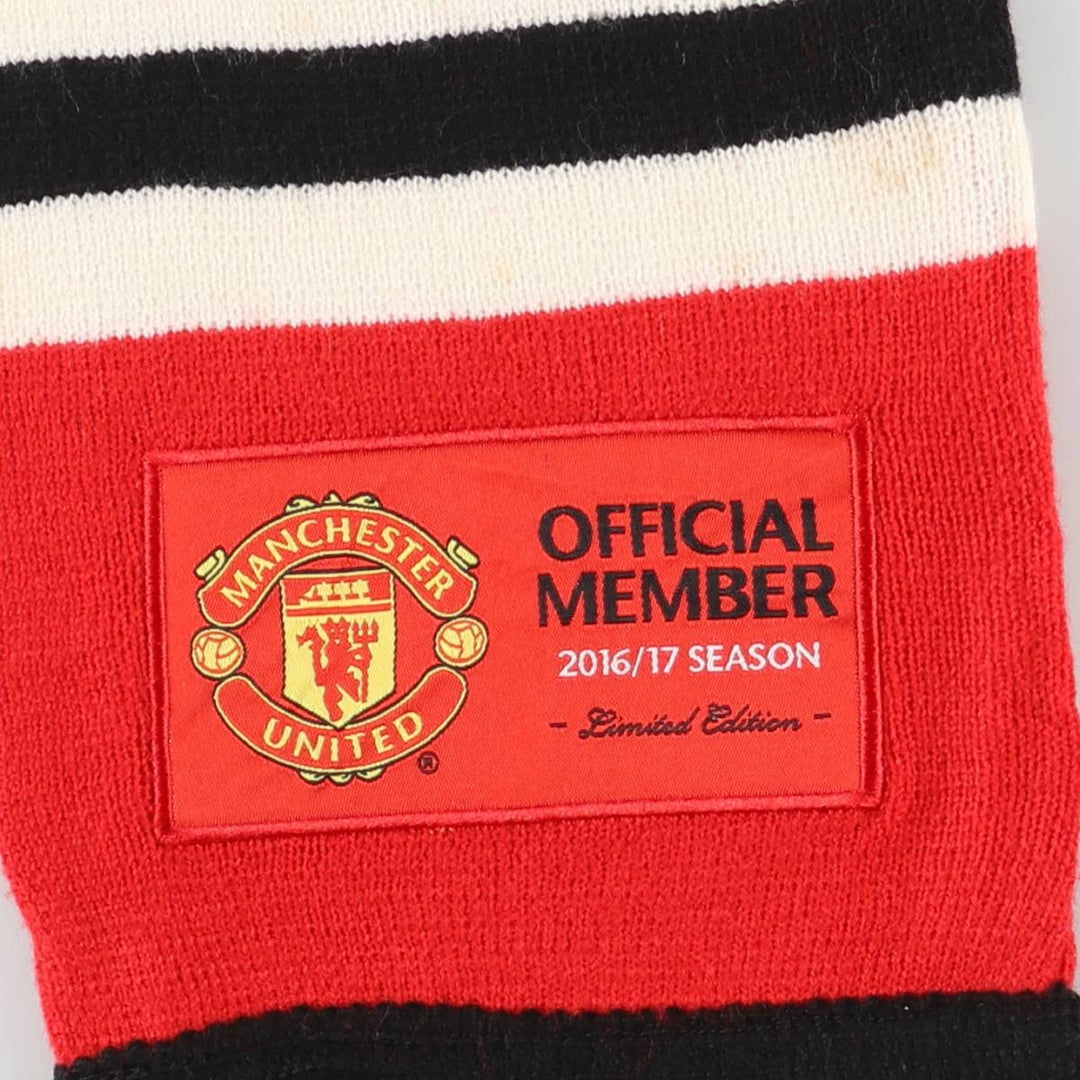 Premier League Manchester United FC Border Pattern Soccer Acrylic Scarf acrylic red type Vintage Second Hand