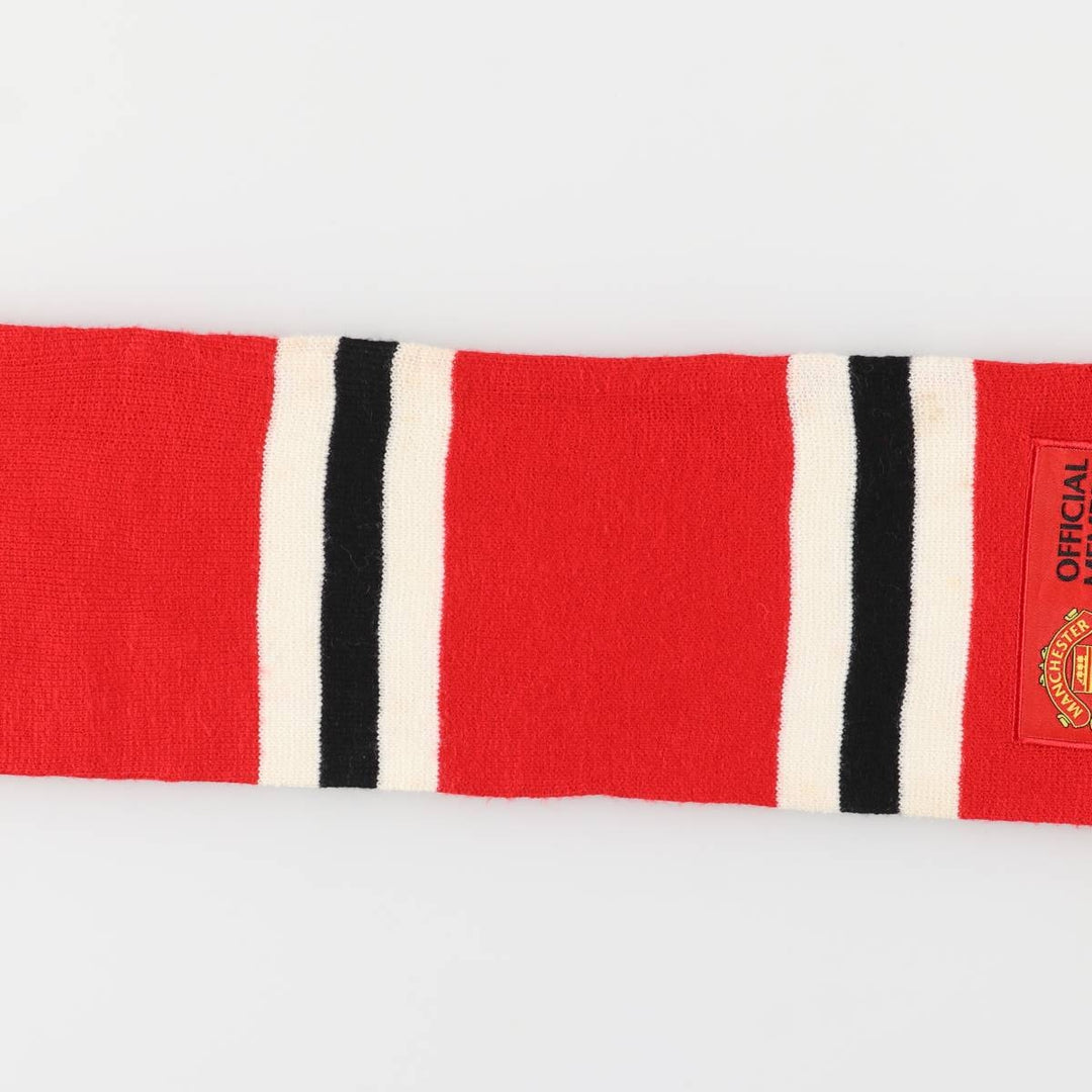 Premier League Manchester United FC Border Pattern Soccer Acrylic Scarf acrylic red type Vintage Second Hand