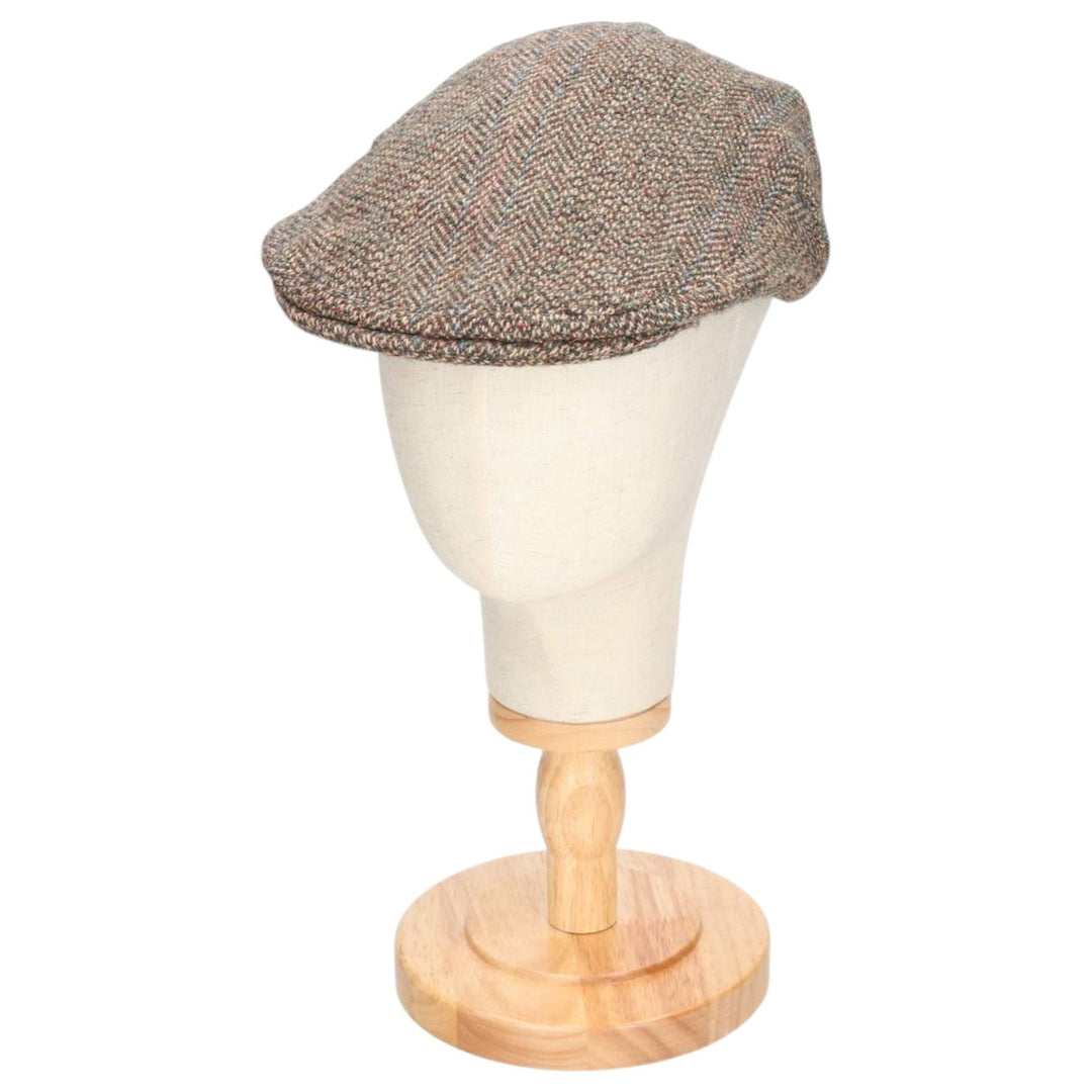 Check Pattern Wool Hunting Cap, Made in England, One Size Fits All wool brown type Vintage Second Hand
