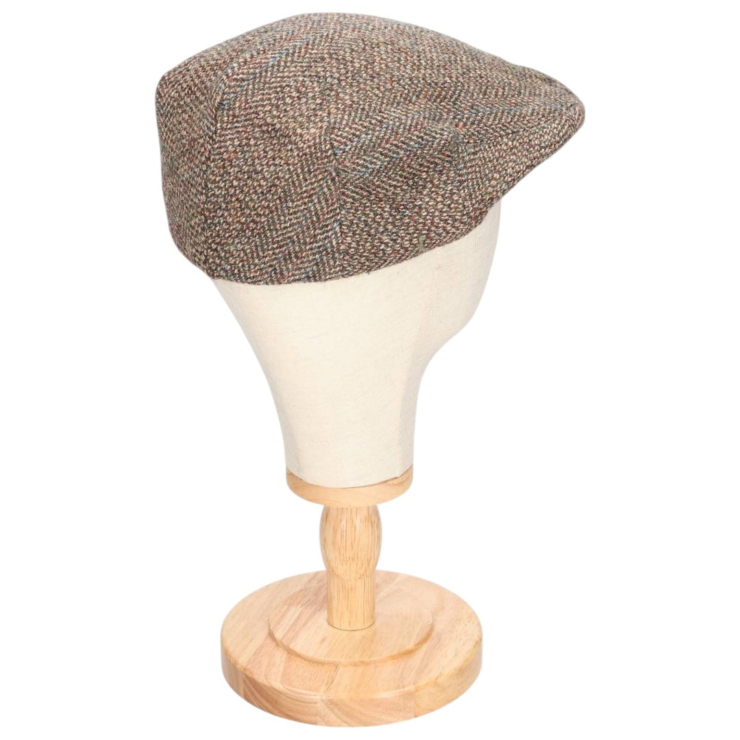 Check Pattern Wool Hunting Cap, Made in England, One Size Fits All wool brown type Vintage Second Hand