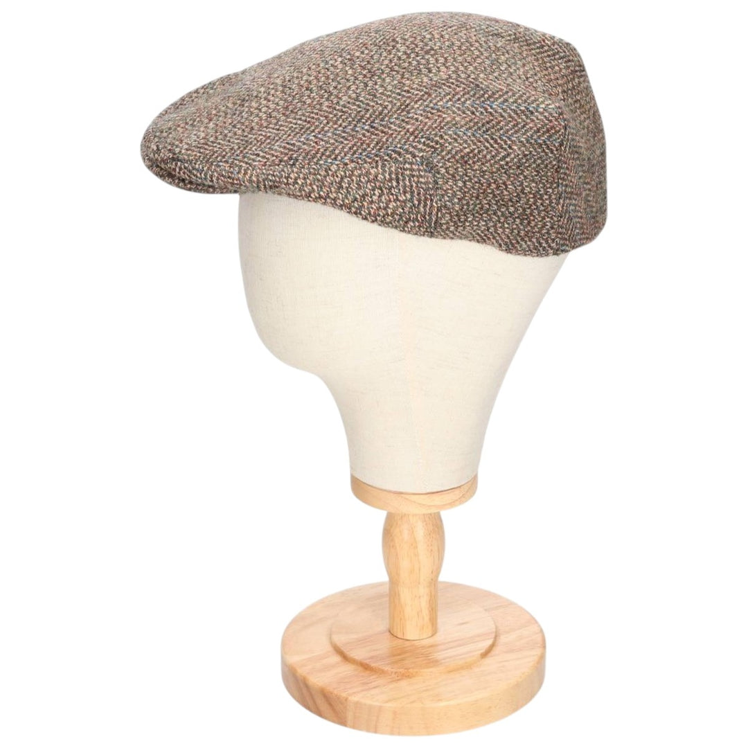 Check Pattern Wool Hunting Cap, Made in England, One Size Fits All wool brown type Vintage Second Hand