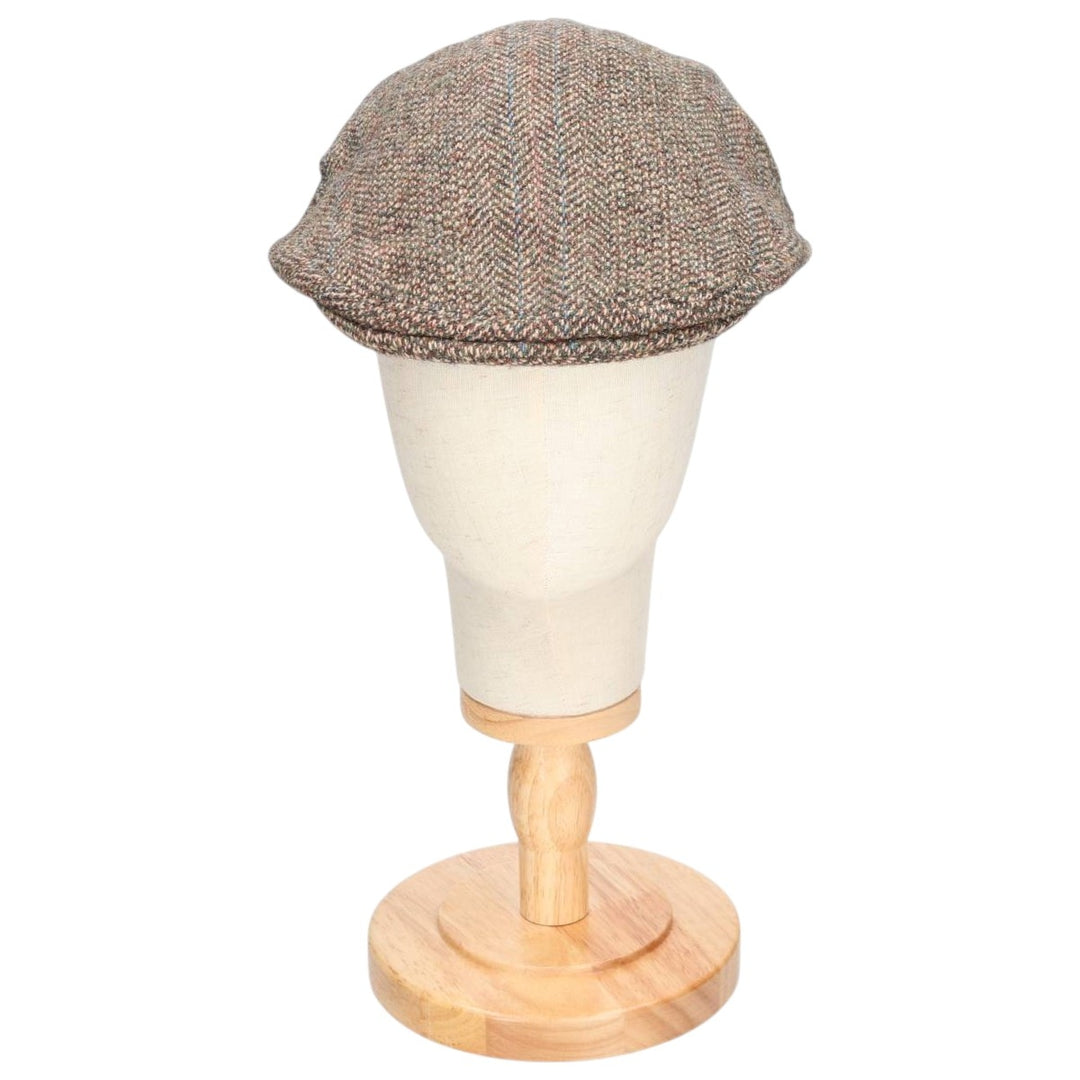 Check Pattern Wool Hunting Cap, Made in England, One Size Fits All wool brown type Vintage Second Hand