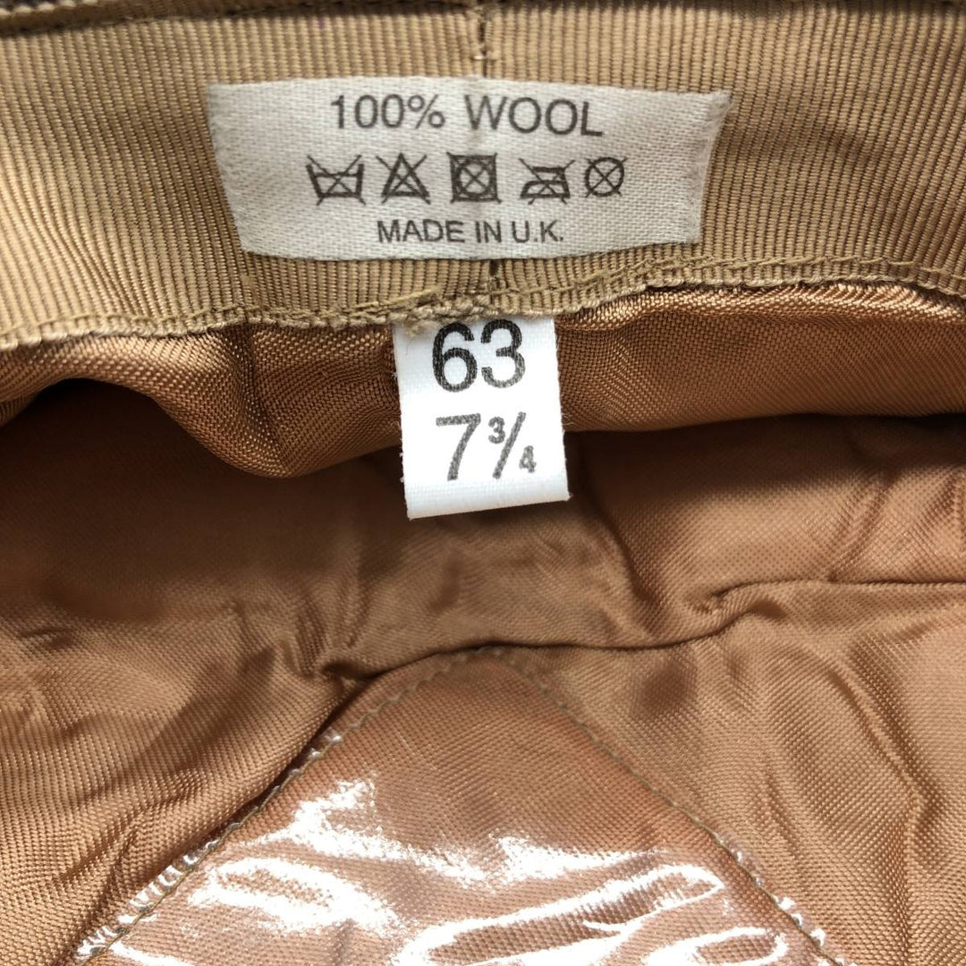 Check Pattern Wool Hunting Cap, Made in England, One Size Fits All wool brown type Vintage Second Hand