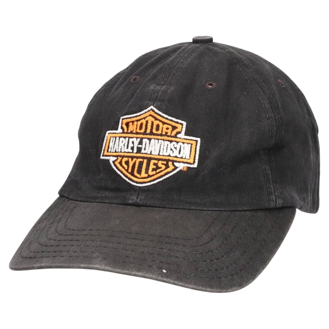 90'S Harley-Davidson Advertising Baseball Cap, 6-Panel Cap, Made in USA, One Size Fits Most unclear black type Vintage Second Hand