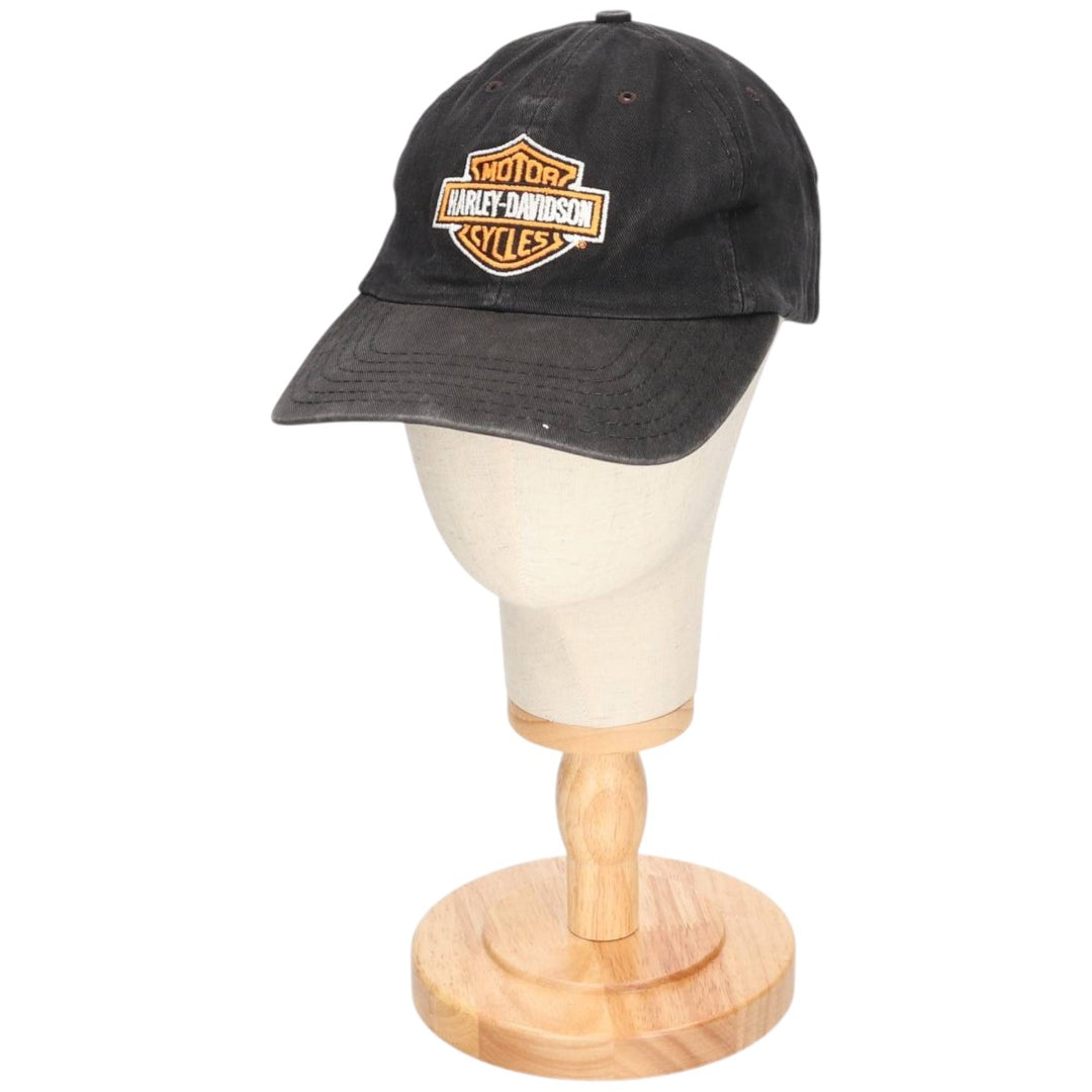 90'S Harley-Davidson Advertising Baseball Cap, 6-Panel Cap, Made in USA, One Size Fits Most unclear black type Vintage Second Hand