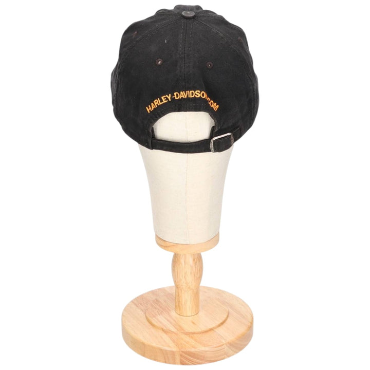 90'S Harley-Davidson Advertising Baseball Cap, 6-Panel Cap, Made in USA, One Size Fits Most unclear black type Vintage Second Hand
