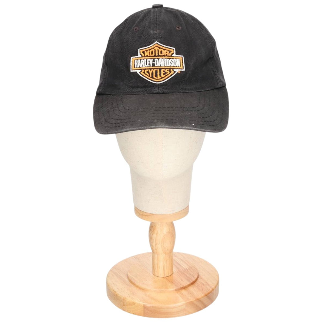 90'S Harley-Davidson Advertising Baseball Cap, 6-Panel Cap, Made in USA, One Size Fits Most unclear black type Vintage Second Hand