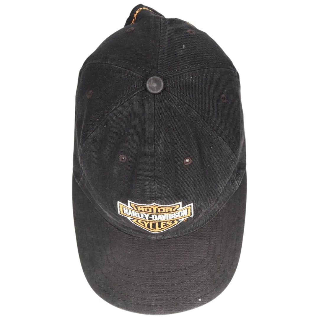 90'S Harley-Davidson Advertising Baseball Cap, 6-Panel Cap, Made in USA, One Size Fits Most unclear black type Vintage Second Hand