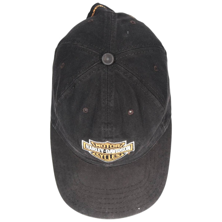 90'S Harley-Davidson Advertising Baseball Cap, 6-Panel Cap, Made in USA, One Size Fits Most unclear black type Vintage Second Hand