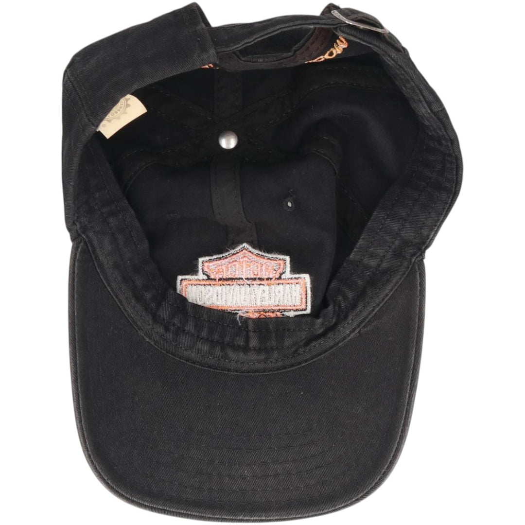 90'S Harley-Davidson Advertising Baseball Cap, 6-Panel Cap, Made in USA, One Size Fits Most unclear black type Vintage Second Hand