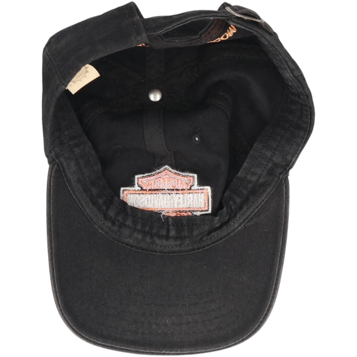 90'S Harley-Davidson Advertising Baseball Cap, 6-Panel Cap, Made in USA, One Size Fits Most unclear black type Vintage Second Hand
