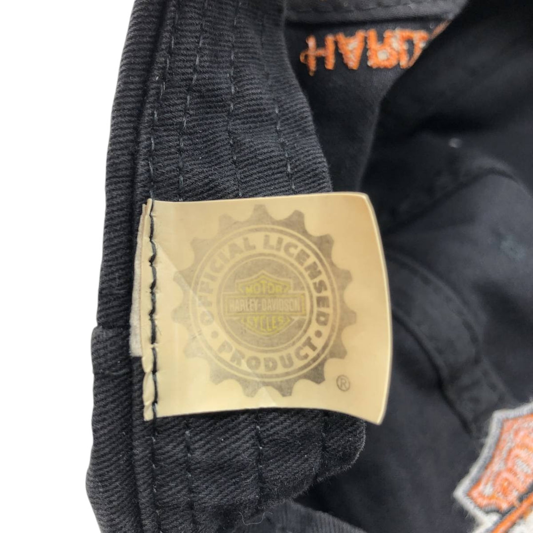 90'S Harley-Davidson Advertising Baseball Cap, 6-Panel Cap, Made in USA, One Size Fits Most unclear black type Vintage Second Hand
