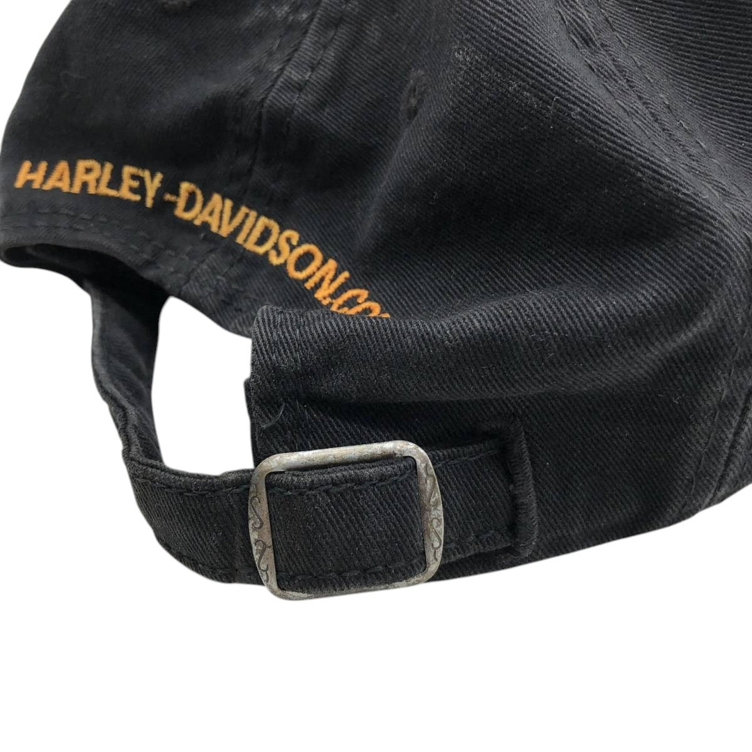 90'S Harley-Davidson Advertising Baseball Cap, 6-Panel Cap, Made in USA, One Size Fits Most unclear black type Vintage Second Hand