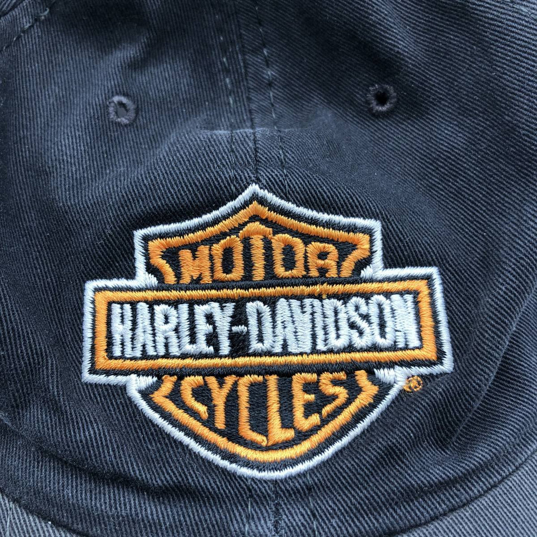 90'S Harley-Davidson Advertising Baseball Cap, 6-Panel Cap, Made in USA, One Size Fits Most unclear black type Vintage Second Hand