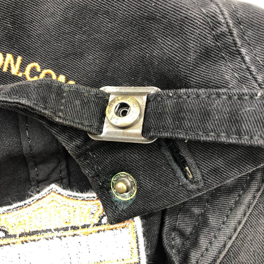 90'S Harley-Davidson Advertising Baseball Cap, 6-Panel Cap, Made in USA, One Size Fits Most unclear black type Vintage Second Hand