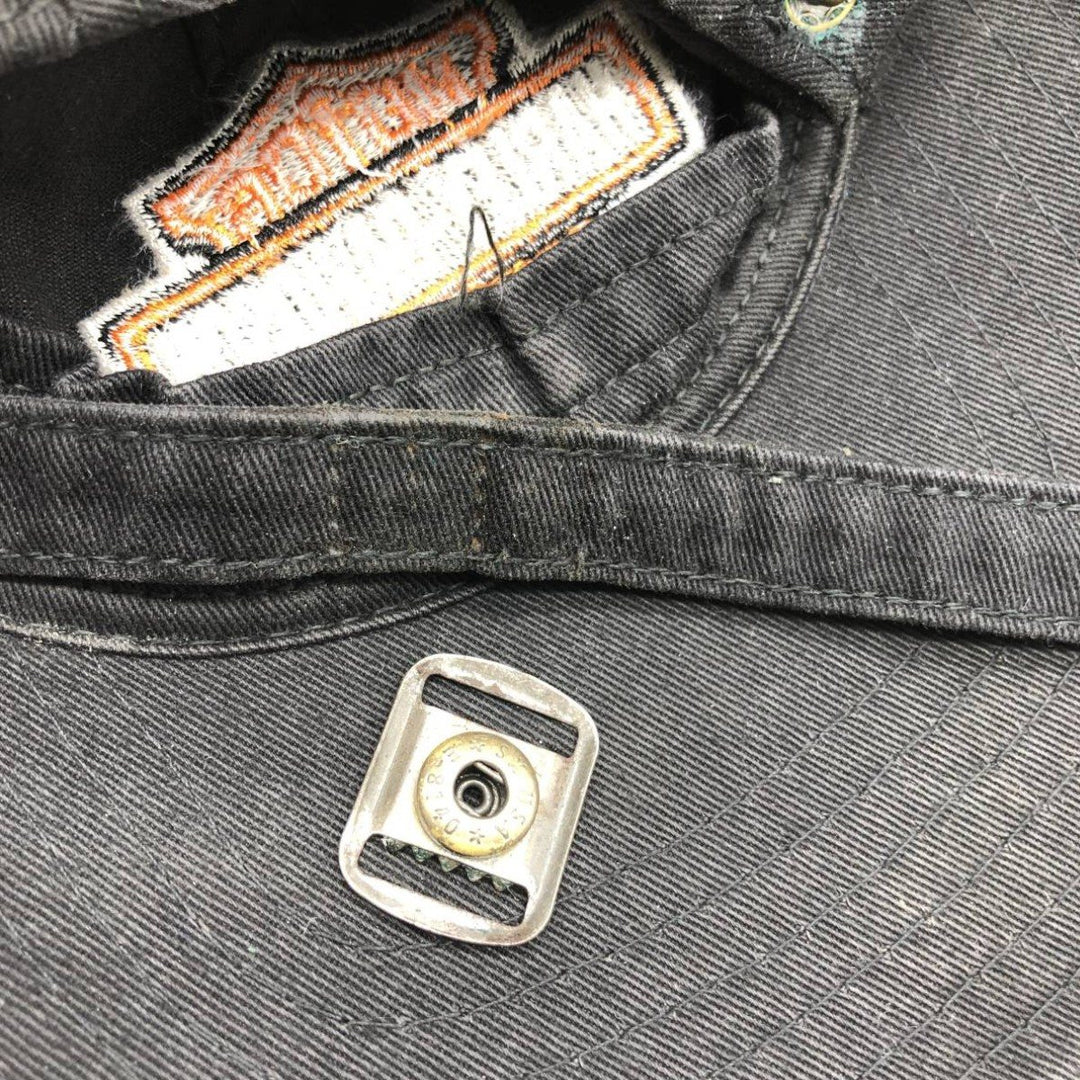 90'S Harley-Davidson Advertising Baseball Cap, 6-Panel Cap, Made in USA, One Size Fits Most unclear black type Vintage Second Hand