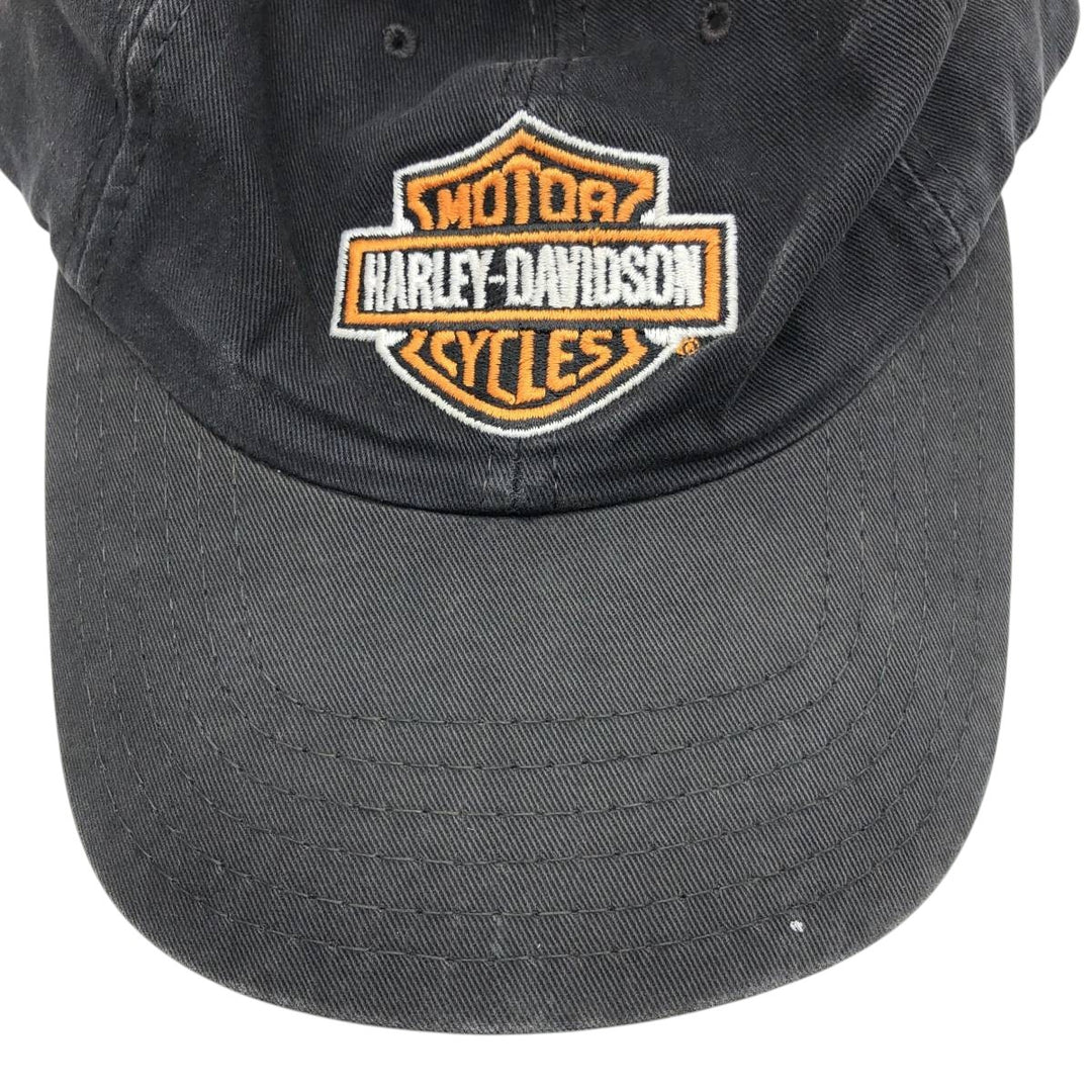 90'S Harley-Davidson Advertising Baseball Cap, 6-Panel Cap, Made in USA, One Size Fits Most unclear black type Vintage Second Hand