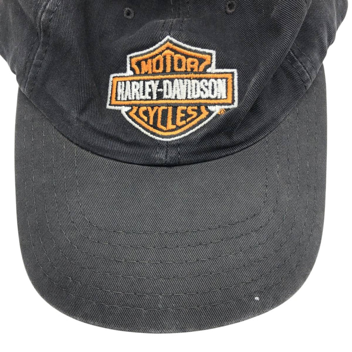 90'S Harley-Davidson Advertising Baseball Cap, 6-Panel Cap, Made in USA, One Size Fits Most unclear black type Vintage Second Hand