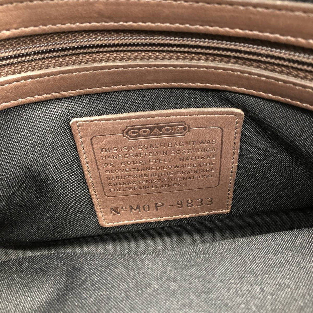 Coach clutch bag genuine leather brown type Vintage Second Hand