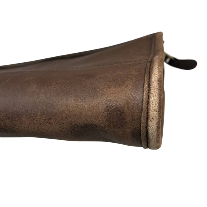 Coach clutch bag genuine leather brown type Vintage Second Hand