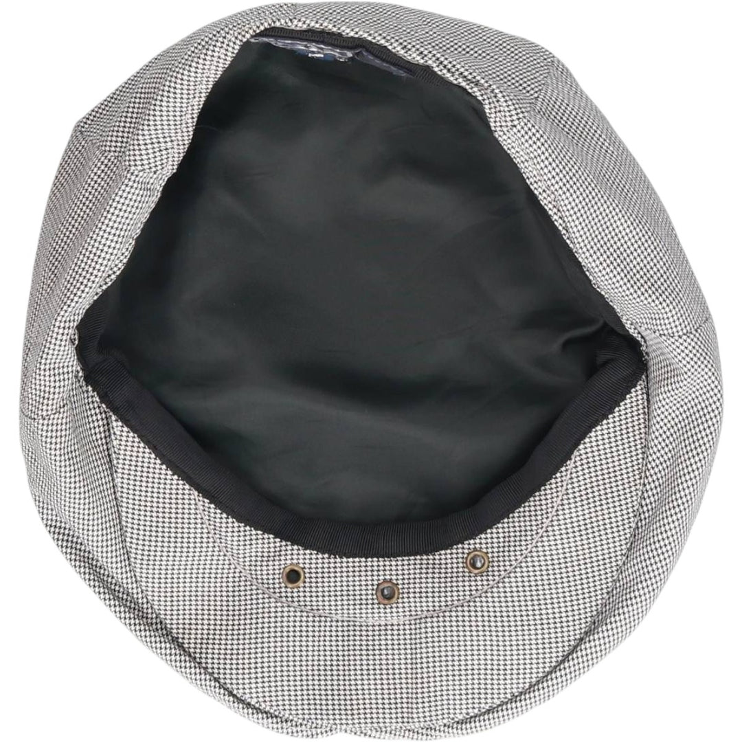 Ralph Lauren POLO by Ralph Lauren Houndstooth Pattern Newsboy Cap, Made in USA, One Size Fits Most cotton white type Vintage Second Hand