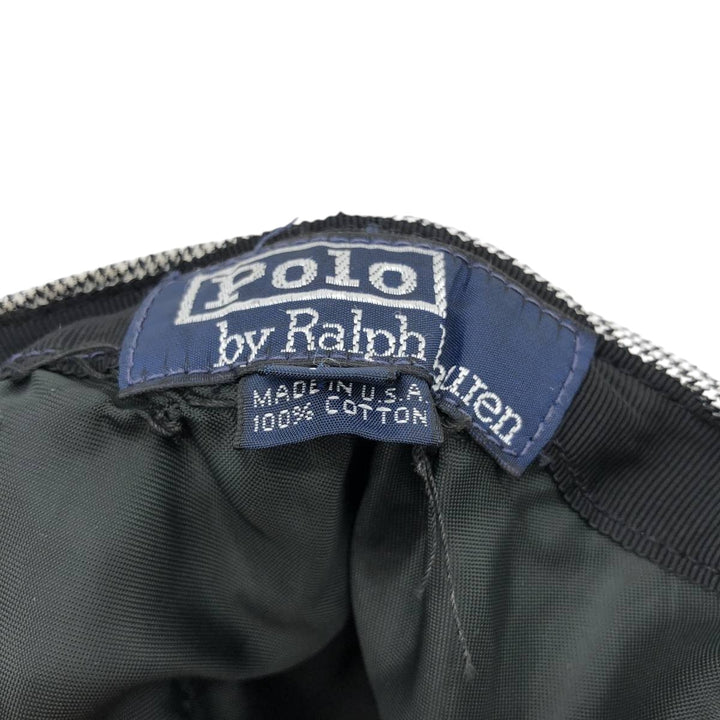 Ralph Lauren POLO by Ralph Lauren Houndstooth Pattern Newsboy Cap, Made in USA, One Size Fits Most cotton white type Vintage Second Hand