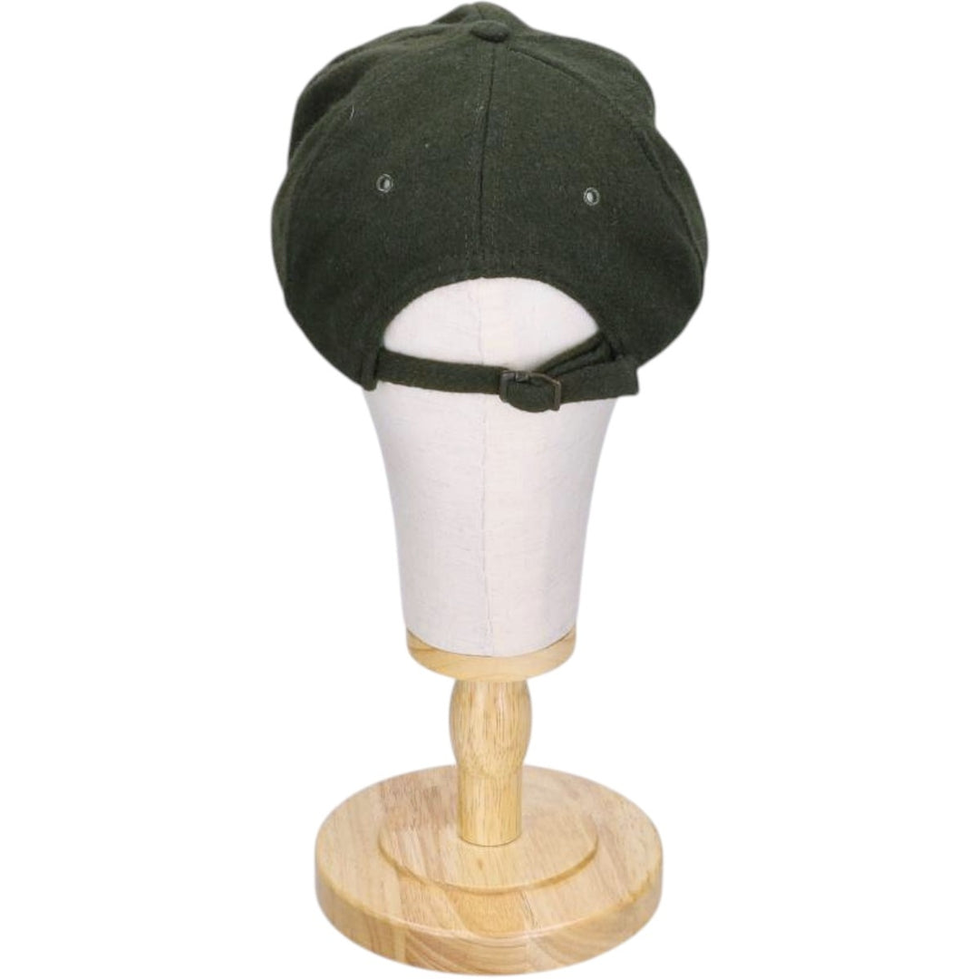 Vintage 90'S American Eagle suede two-tone leather brim wool 6-panel cap, one size fits most. genuine leather Green type dark green Vintage Second Hand