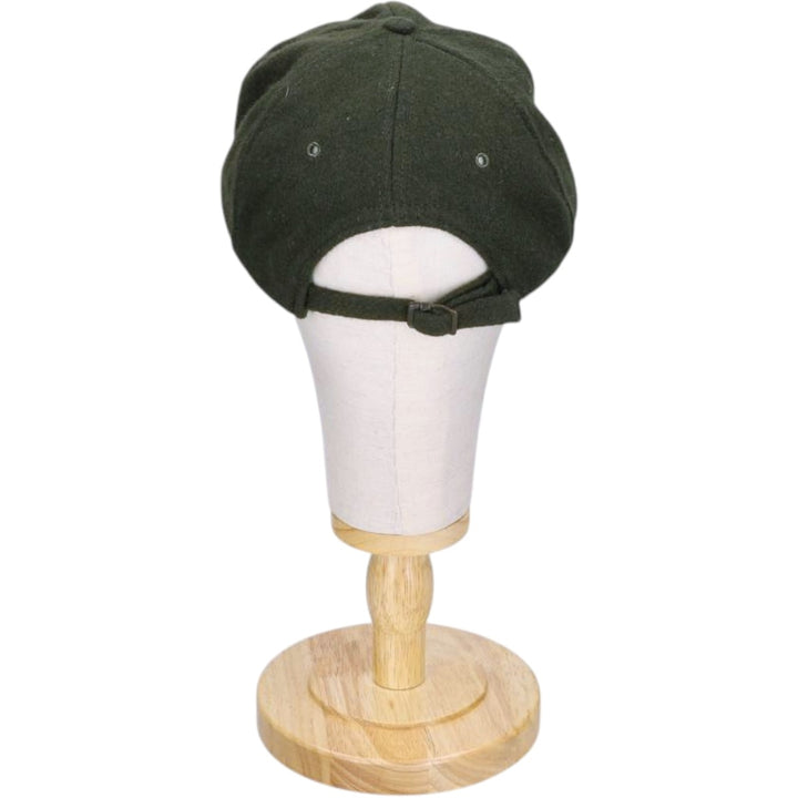 Vintage 90'S American Eagle suede two-tone leather brim wool 6-panel cap, one size fits most. genuine leather Green type dark green Vintage Second Hand