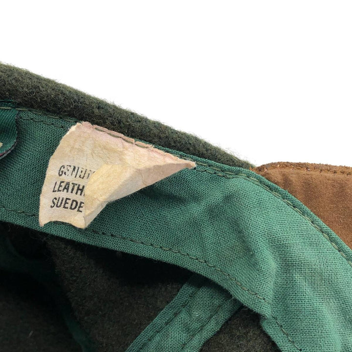 Vintage 90'S American Eagle suede two-tone leather brim wool 6-panel cap, one size fits most. genuine leather Green type dark green Vintage Second Hand
