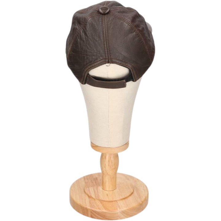 Vintage leather cap, one size fits all genuine leather brown type Vintage Second Hand