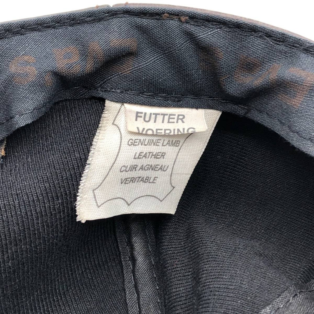 Vintage leather cap, one size fits all genuine leather brown type Vintage Second Hand