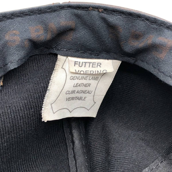 Vintage leather cap, one size fits all genuine leather brown type Vintage Second Hand