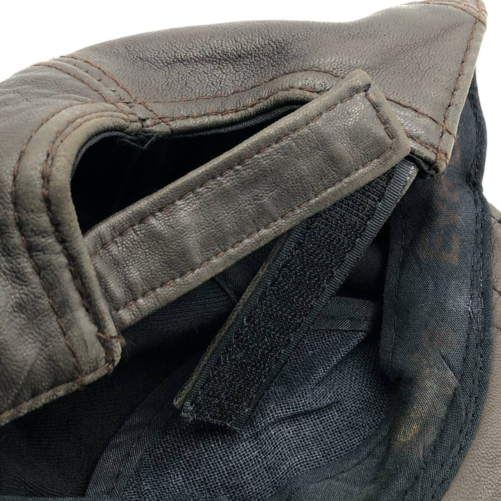 Vintage leather cap, one size fits all genuine leather brown type Vintage Second Hand