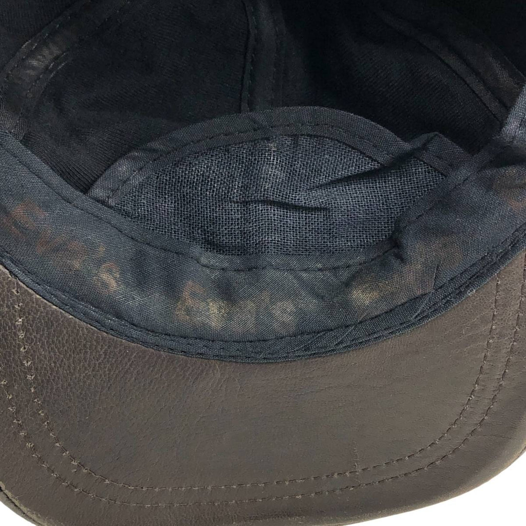 Vintage leather cap, one size fits all genuine leather brown type Vintage Second Hand