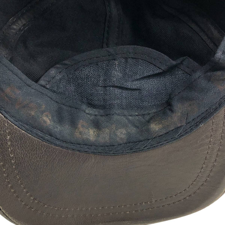 Vintage leather cap, one size fits all genuine leather brown type Vintage Second Hand