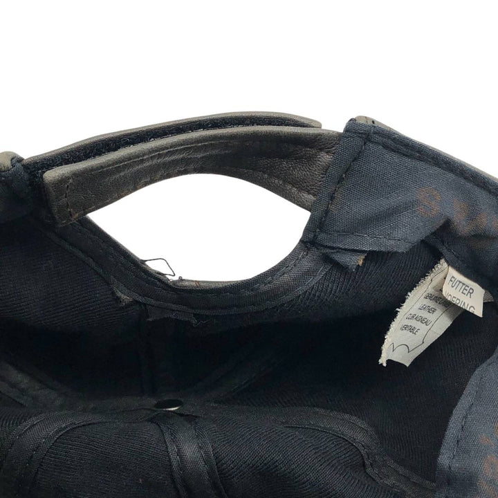 Vintage leather cap, one size fits all genuine leather brown type Vintage Second Hand